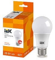 Лампа светодиодная A80 шар 25Вт 230В 3000К E27 | код LLE-A80-25-230-30-E27 | IEK